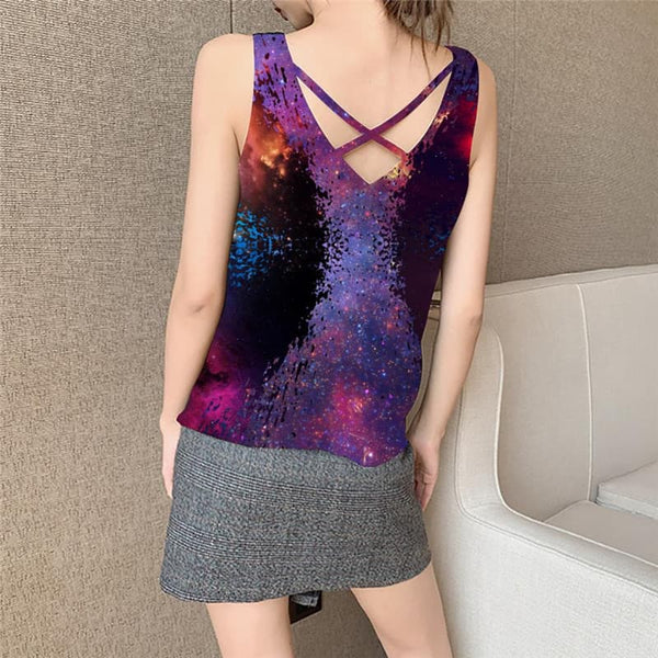 
Galaxy Tank-Top women Space Funny Top Universe Vest Printed Novel Vest Print
                