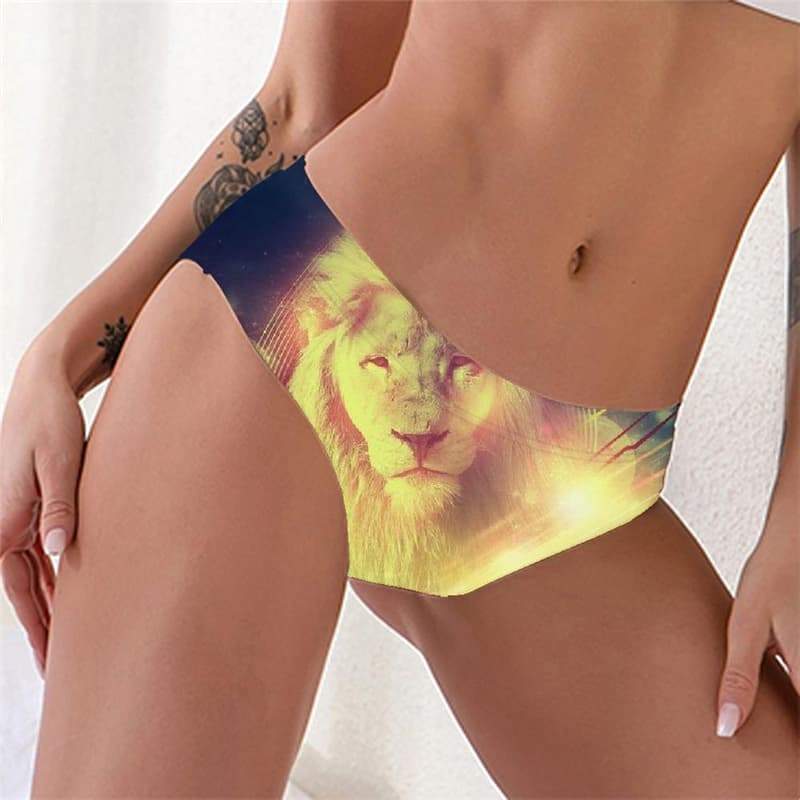 Lion Briefs Women Animal Underwear Anime Lingerie Female Galaxy Pantys Colorful Sexy - KYKU