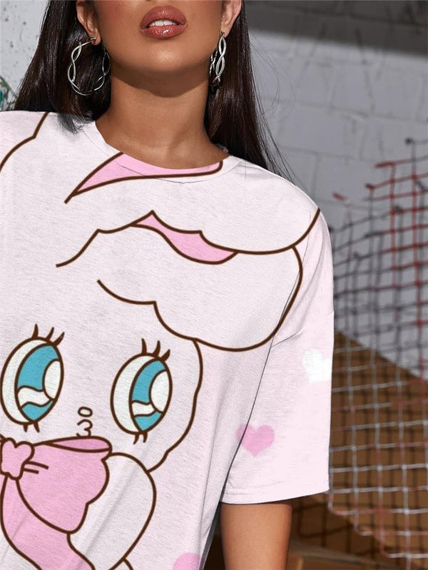 
Animal T Shirt Women Rabbit Gothic Lovely Tshirt Printed Harajuku T-shirts 3d
                