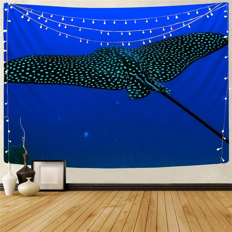 Fish Tapestry Blue Wall Tapestry Animal Tapestries Tropical Home Tapestrys Gothic Tenture Mandala