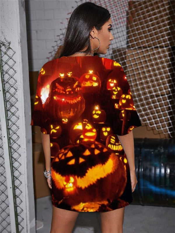 
Pumpkin T Shirt Women Halloween Funny T shirts Funny Summer Harajuku Gothic
                
