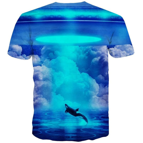
Fish T-shirt Men Animal Tshirts Casual Ufo Anime Clothes Mens Clothing T shirts
                