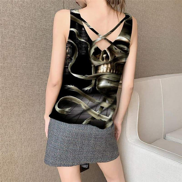 
Skull Tank-Top women Punk Funny Top Mummy Sleeveless 3d Zombie Anime Clothes - KYKU
                