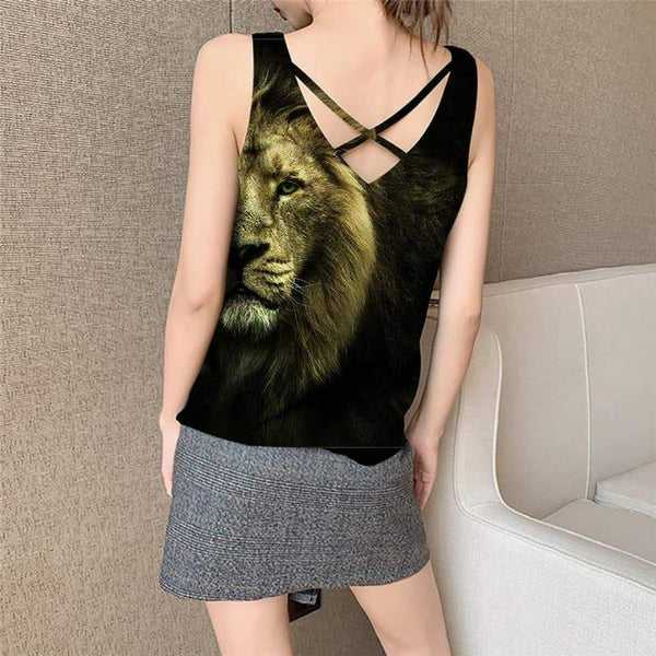 
Lion Tank Top Women Animal Vest Printed Anime Sleeveless 3d Harajuku Vest Print Hilarious Funny Top - KYKU
                