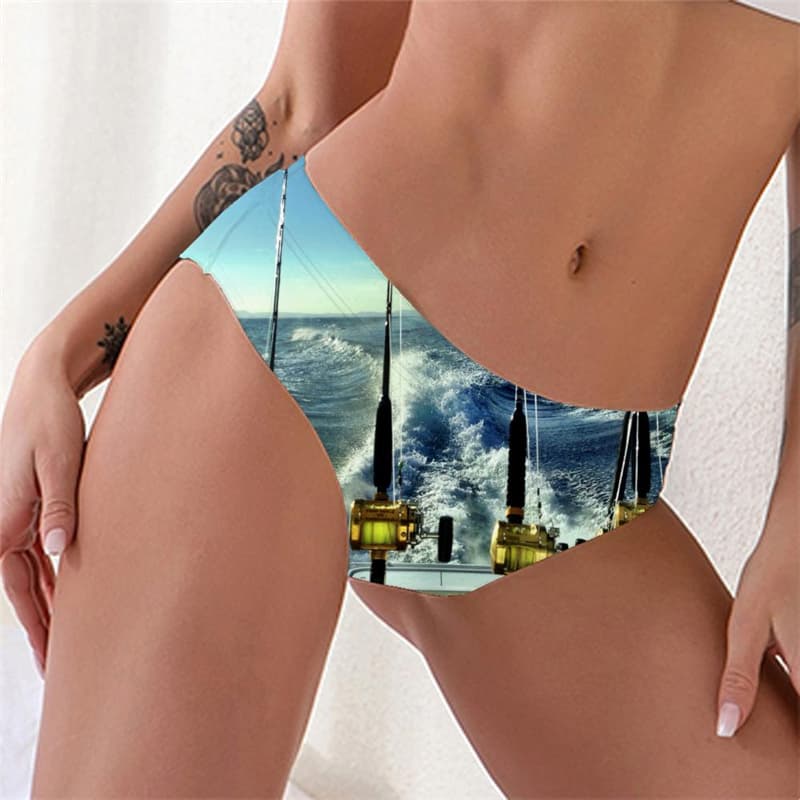 Fish Panties Women Tracksuits Pantys Wave Seamless Fisherman Lingerie Female Fishing Tanga
