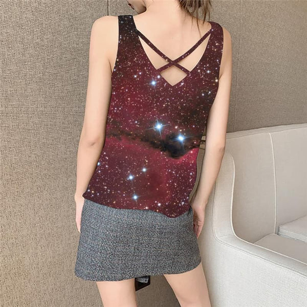 
Galaxy Tank-Top women Space Anime Clothes Universe Sleeveless 3d Red Vest Print
                