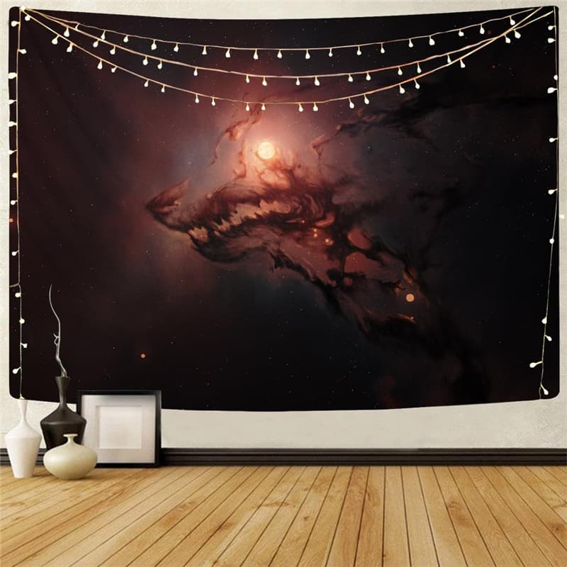 Wolf Tapiz Animal Tapestries Anime Home Tapestrys Galaxy Wall Tapestry Nebula Rug Wall