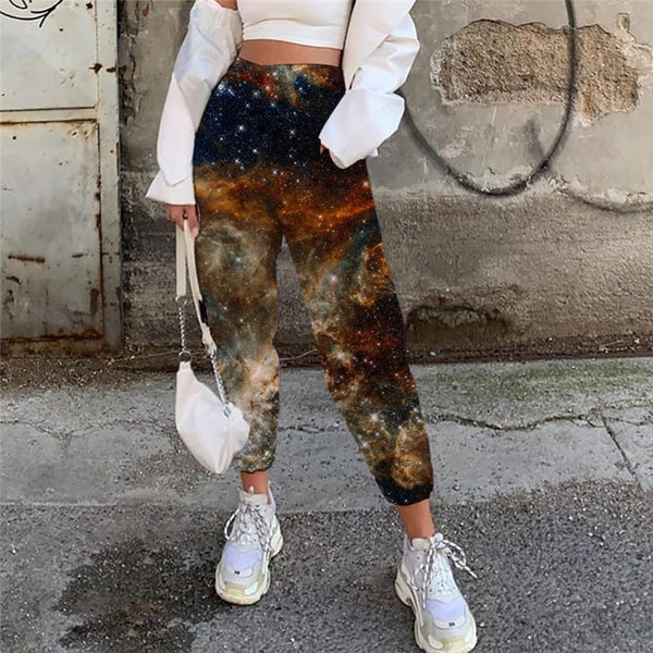 Galaxy Trousers Women Space Trouser Universe Casual Pant Nebula 3d Printed