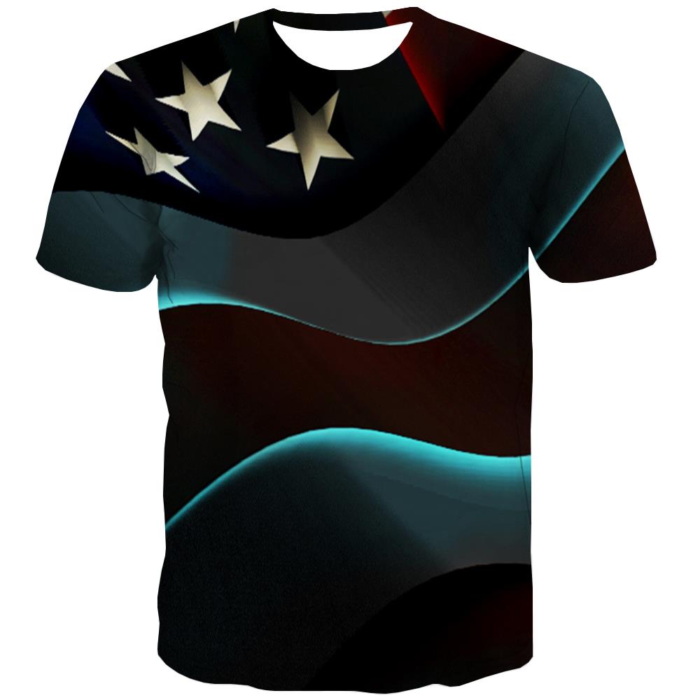 USA T-shirt Men Flag Tshirts Casual Statue Tshirt Printed Country T shirts Funny