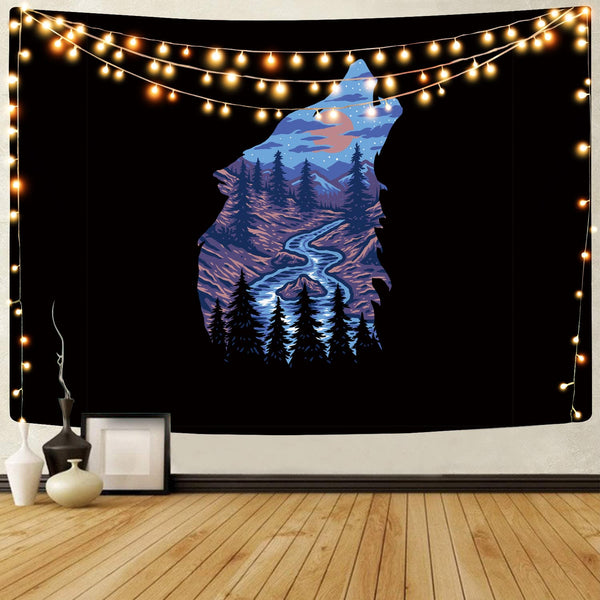 
Nation Tapestry style Home Tapestrys decoration Wall Tapestry Wolf Tapestries Wolf head Tenture Mandala forest Rug Wall
                