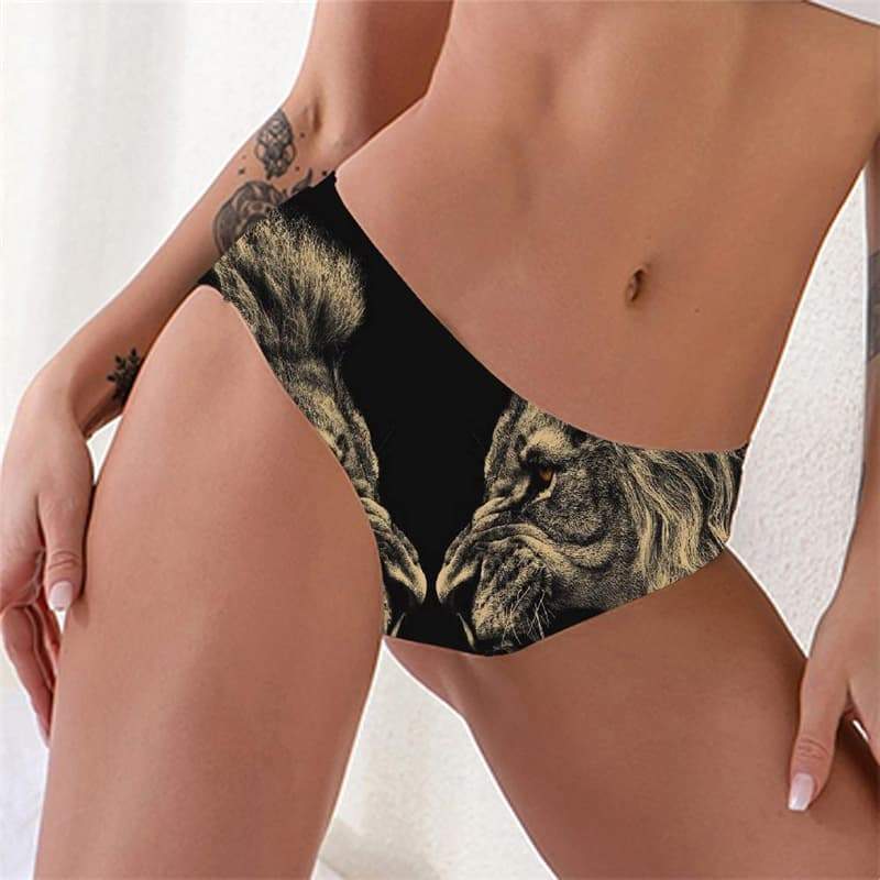 Lion Panties Women Animal Knickers Anime Lingerie Female Ferocious Pantys Hip Hop Sexy - KYKU