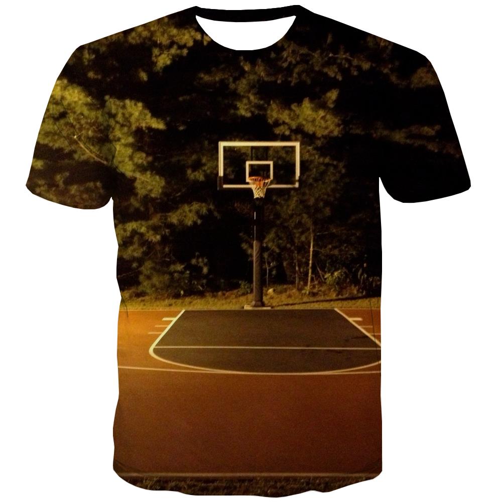 Basketball T shirts Men Night View T-shirts 3d Galaxy T-shirts Graphic City Tshirts Novelty