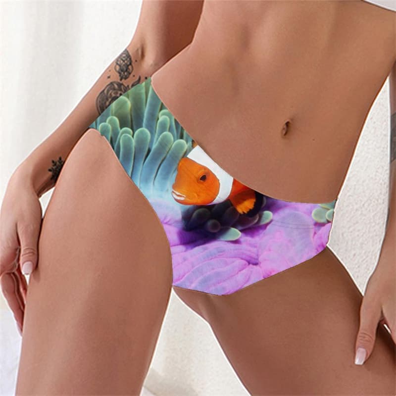Fish Panties Women Colorful Underwear Animal Seamless Tropical Sexy Graffiti Knickers