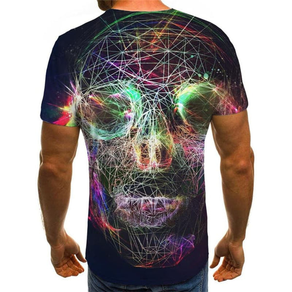 
Skull T-shirt Men Colorful Tshirts Casual Pigment T-shirts 3d Rainbow Anime Clothes
                