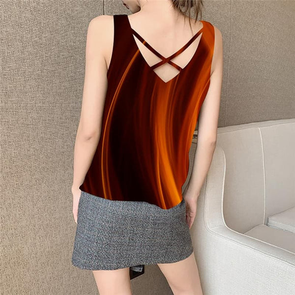 
Flame Tank Top Women Abstract Vest Print Psychedelic Tank Tops Casual
                