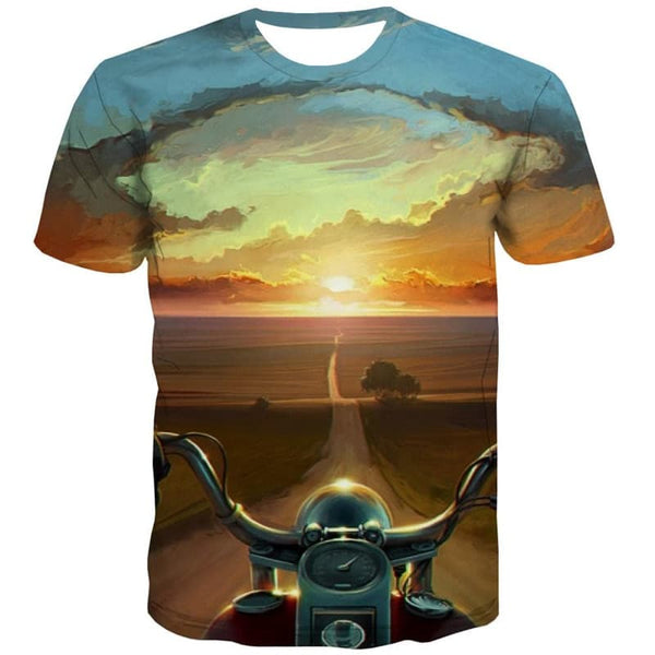 
Motorcycle T-shirt Men Landscape T-shirts 3d Cloud Shirt Print Harajuku Anime Clothes
                