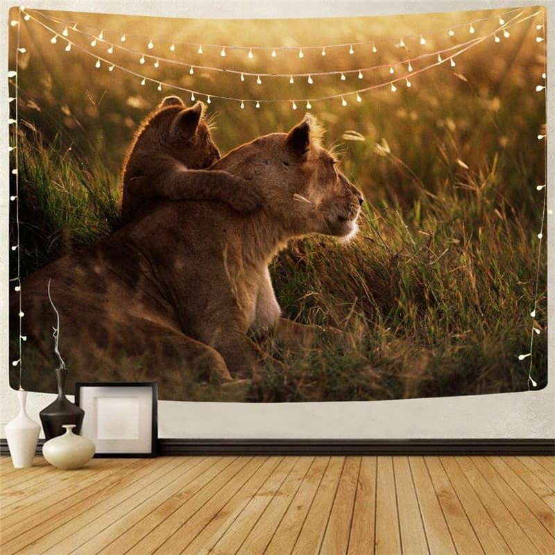 Lion Tapestry Animal Rug Wall Anime Tenture Mandala Lovely Home Tapestrys Street Tapestries