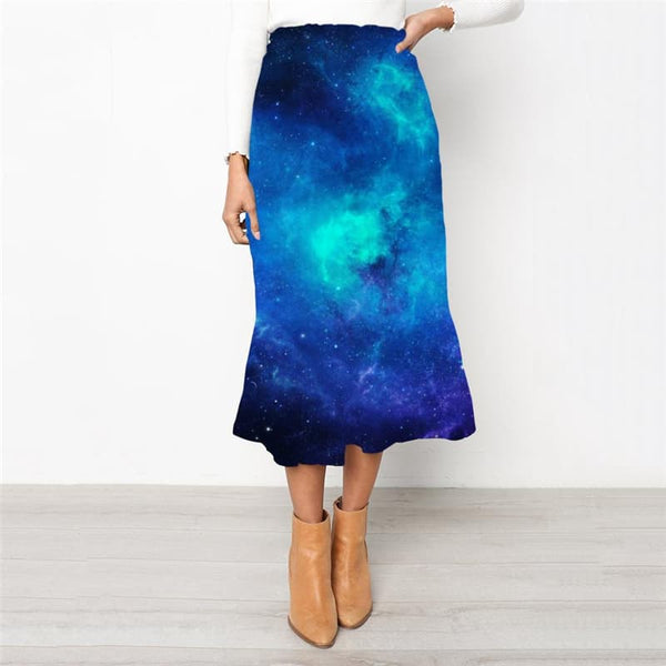 Galaxy Skirt Women Space School skirt Universe Rock Frauen Womens Clothing