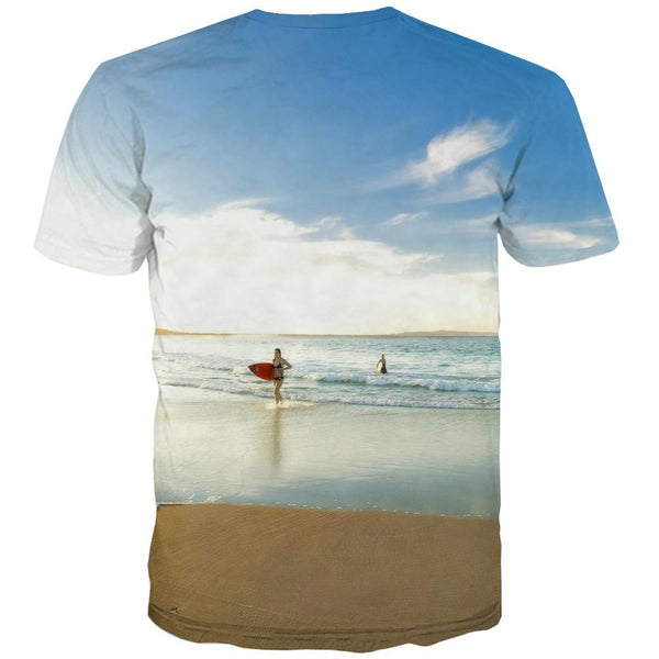 
surf T-shirt Men The sea T shirts Funny sport Tshirts Cool Cool Tshirt Printed - KYKU
                