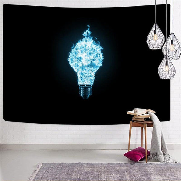 
Flame Tapiz Light Bulb Tapestries Black Rug Wall Decor Mandala Witchcraft
                