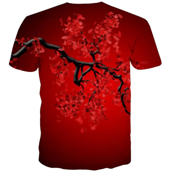 
Cherry Blossoms T-shirt Men Red Anime Clothes Romantic Tshirts Casual Love T-shirts 3d
                