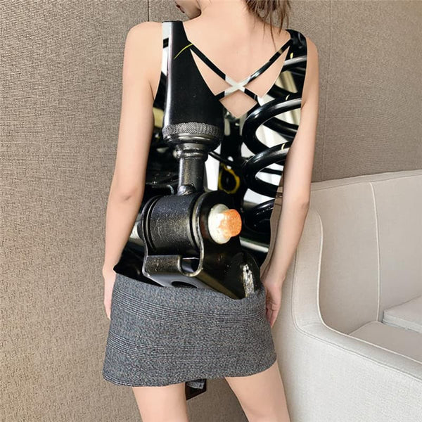 
Metal Tank-Top women Engine Vest Printed Gear Tank Tops Casual Hip Hop Anime Clothes
                