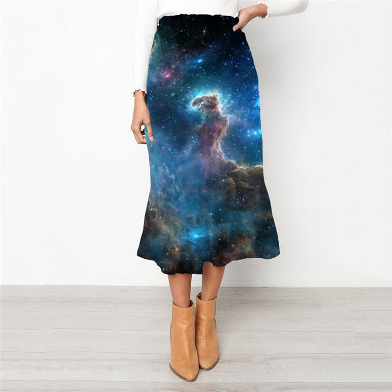 Galaxy Skirt Women Space Rock Frauen Universe Skirt Ladies Womens Clothing