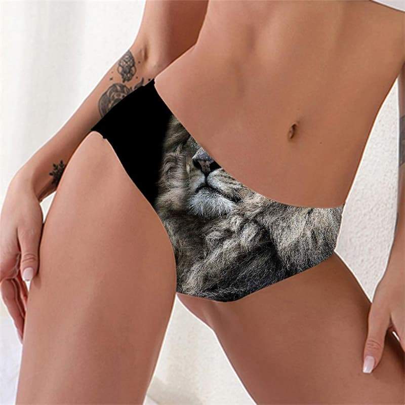 Lion Panties Women Animal Tanga Anime Seamless Harajuku Knickers Lively Sexy - KYKU