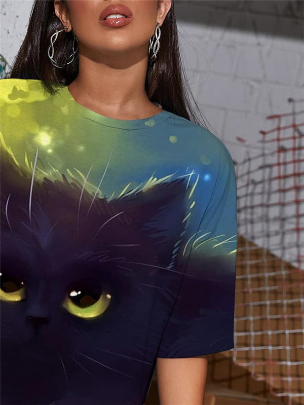 
Animal T-shirt Women Cat T-shirts 3d Graffiti Shirt Print Harajuku Tshirt Printed
                