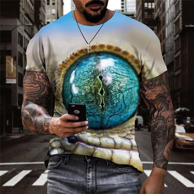 Lizard T shirt Men Animal Anime Clothes Eye Tshirt Printed Harajuku T-shirts 3d