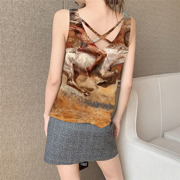 
Indios Tank-Top women Horse Tank Tops Casual Animal Sleeveless 3d War Vest Print Graffiti Anime Clothes
                