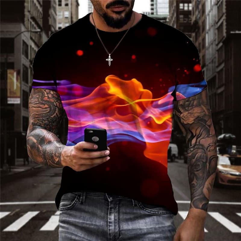 Smoke T shirt Men Abstract T-shirts 3d Psychedelic Funny T shirts Novel Tshirts Casual
