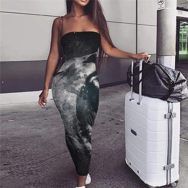 Lion Dress Women Animal Vestido Sexy Anime 3d Print Ferocious Ladies Dresses Street sleeveless - KYKU