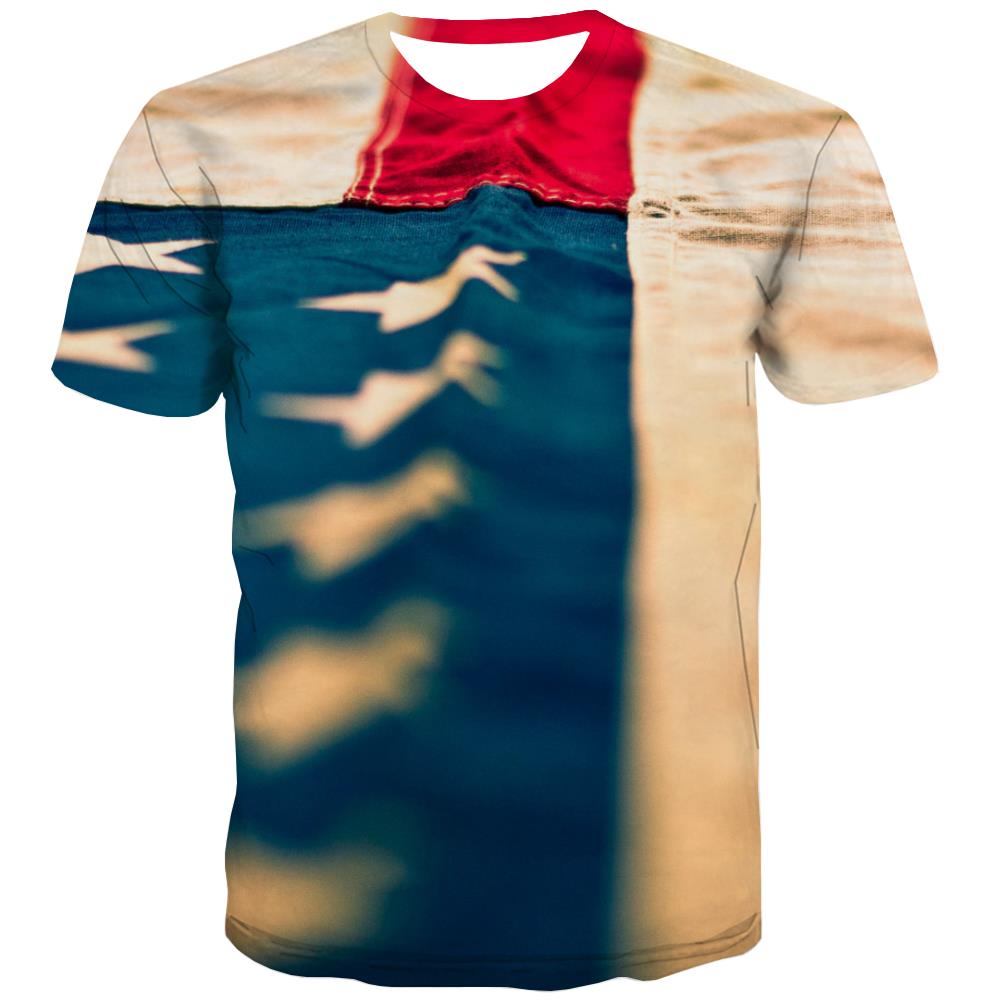 USA T-shirt Men Flag Tshirt Anime Statue T shirts Funny Country Tshirts Cool