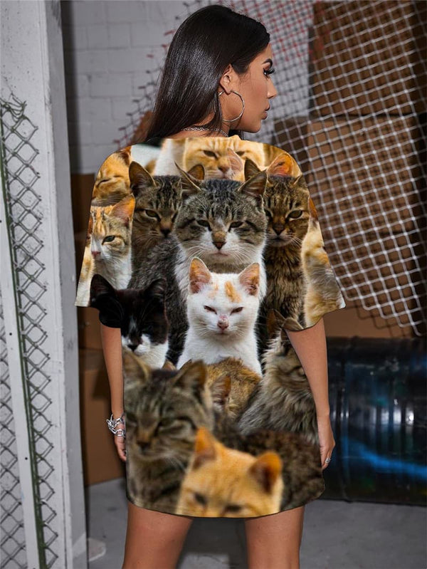 
Cat T-shirt Women Animal Funny T shirts Home Shirt Print Lovely Punk Rock Harajuku Tshirt Printed
                