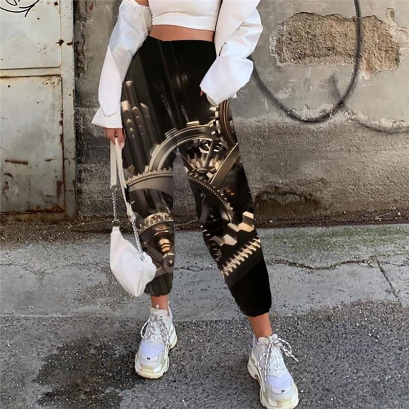 Metal Pants Women Engine Jogger Pants Gear 3d Printed Punk Rock Casual Pant