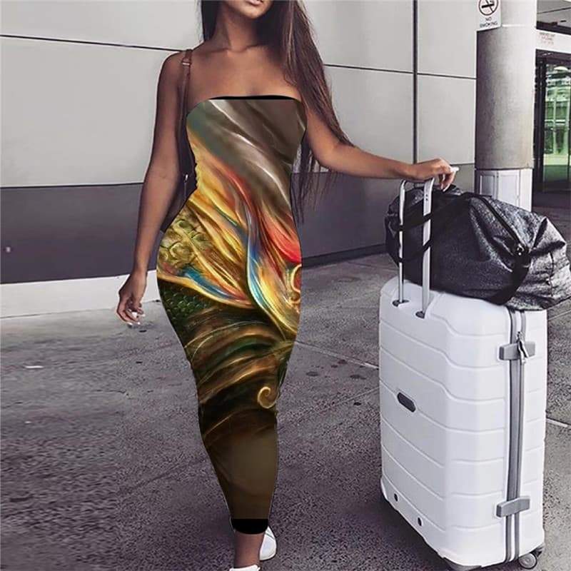 Lion Dress Women Animal sleeveless Anime Vestido Sexy Colorful Boho Nebula Party - KYKU