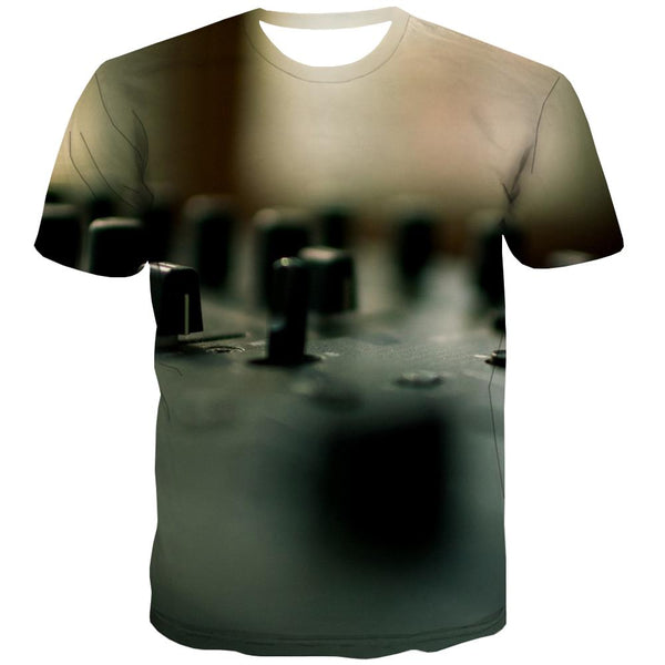 Music T shirts Men Instrument Tshirts Casual Retro T-shirts Graphic Electronic Tshirt Printed