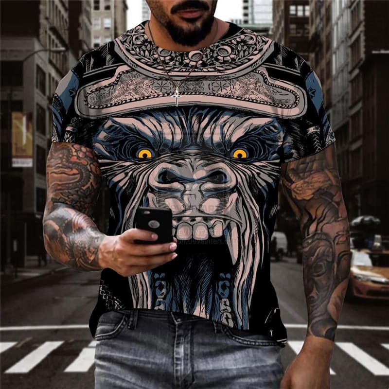 Orangutan T shirt Men Animal Tshirts Casual Hip Hop Tshirt Printed Short Sleeve