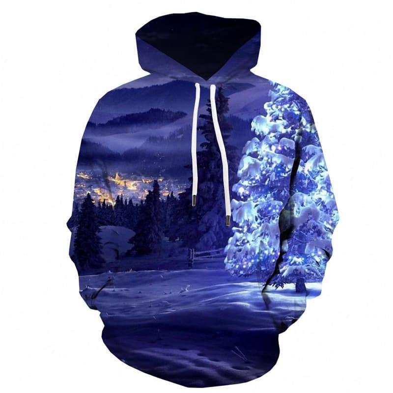 Moon Hoodie Men Deer Hoody Anime Christmas Hooded Casual Party Sweatshirt Printed Cloud Hoodie Print - KYKU