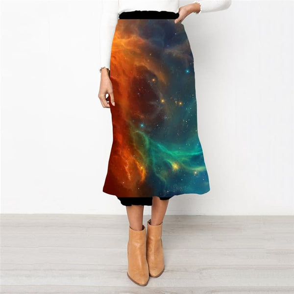 Galaxy Skirt Women Space Skirt Ladies Universe High waist skirts Nebula School skirt
