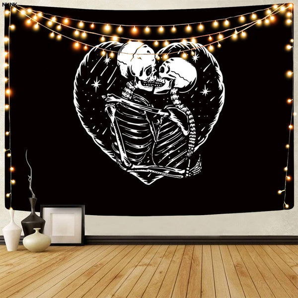 
Skeleton Tapiz black Home Tapestrys terror Tapestries Couple Tenture Mandala Love Rug Wall Horror                                                                          skull Wall Tapestry
                