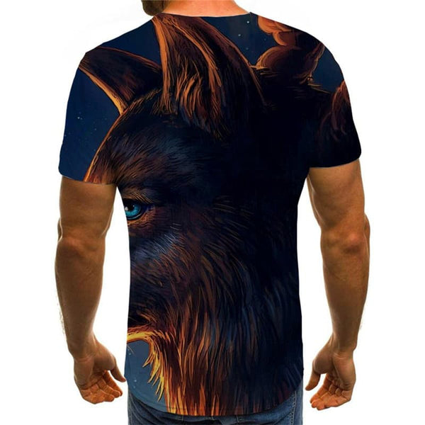 
Wolf T-shirt Men Animal T-shirts 3d Moon Anime Clothes Street Funny T shirts
                