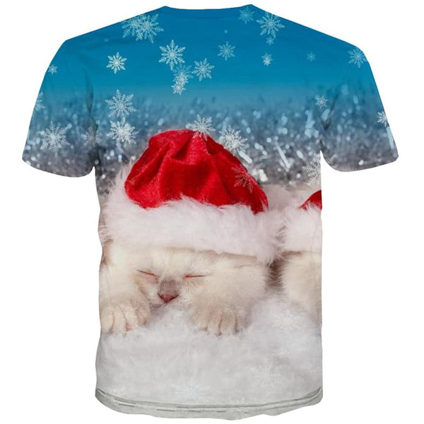 
Animal T-shirt Men Christmas Tshirt Printed Snowflake T-shirts 3d Party Tshirts Cool
                