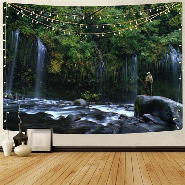 Forest Tapestry Landscape Home Tapestrys Fishing Tenture Mandala Wall Hanging