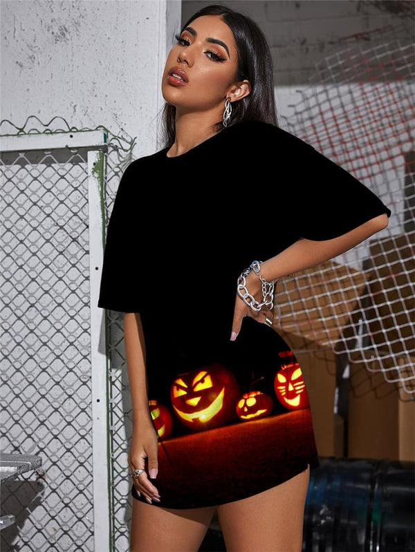 
Halloween T Shirt Women Pumpkin Funny T shirts Party Shirt Print Cosplay Summer
                