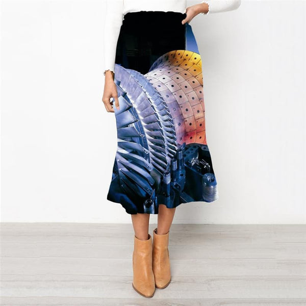 
Metal Skirts Women Engine Rock Frauen Gear High waist skirts Technology Skirt Ladies Harajuku School skirt
                