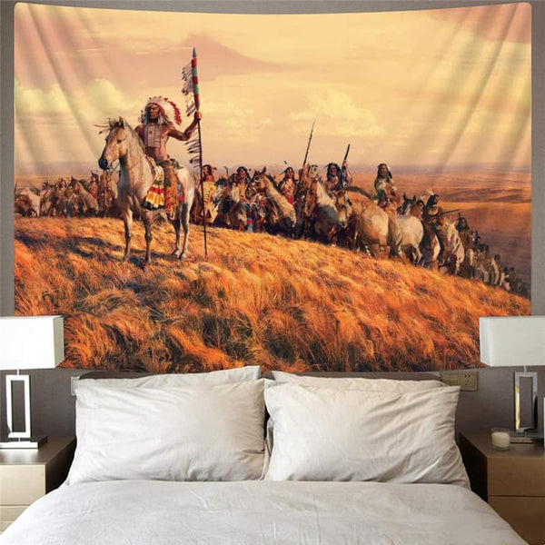 
Indios Tapiz Horse Tenture Mandala War Rug Wall Decor Mandala Witchcraft Printed
                