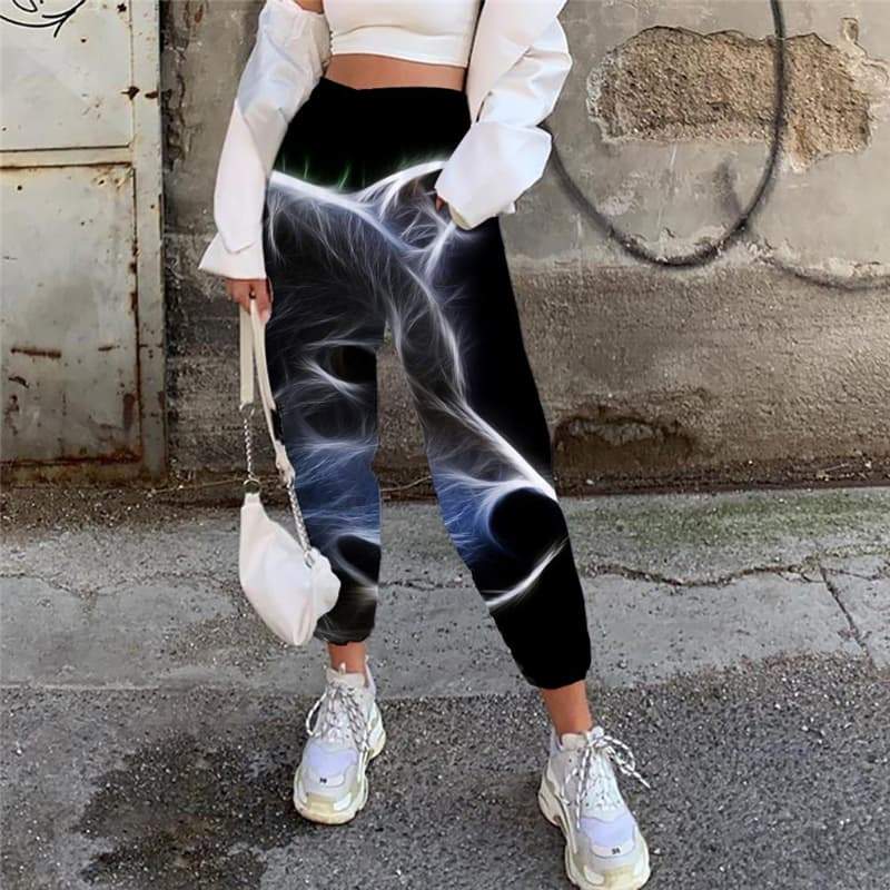 Wolf Trousers Women Animal Casual Pant Anime 3d Printed Psychedelic Jogger Pants Black Trouser - KYKU