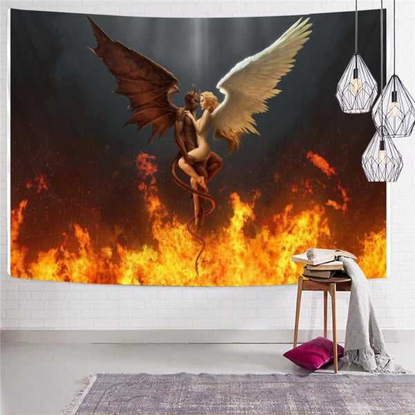 
Flame Tapestry Couple Rug Wall Novel Tenture Mandala Decor Mandala Witchcraft
                